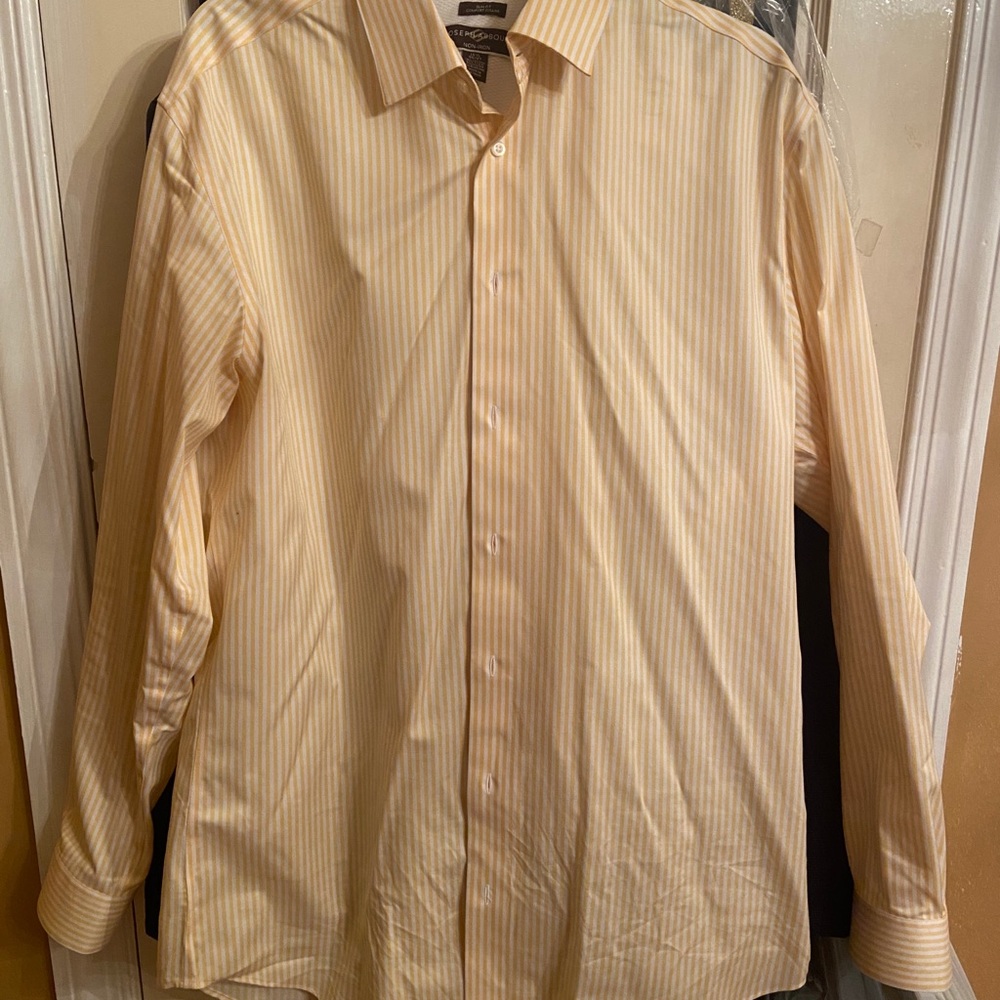 Joseph Abboud Yellow and White Stripped Shirt. Worn Once. Size in 2nd picture